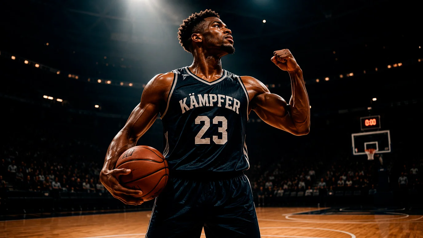 Bild eines selbstbewussten Basketballspielers