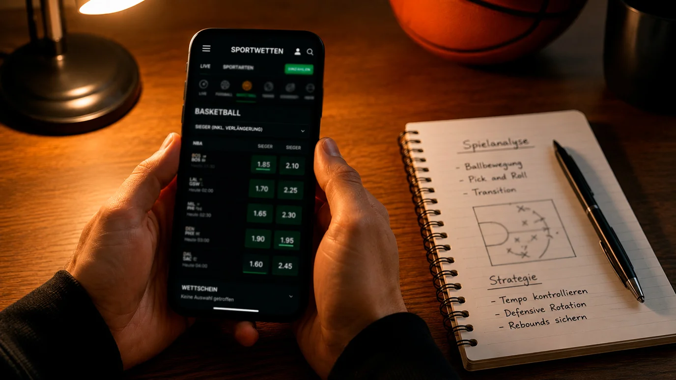 NBA Wettarten: Spread, Over/Under und Money Line auf einem Wettschein